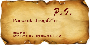 Parczek Imogén névjegykártya